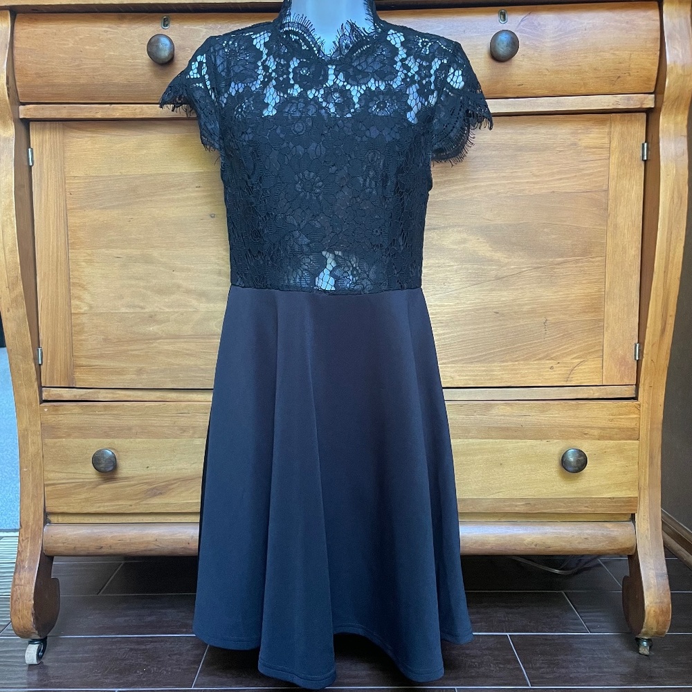 Francesca's Little Black Lace Dress - Size Medium